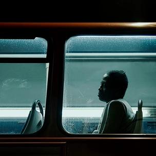 Train window silhouette